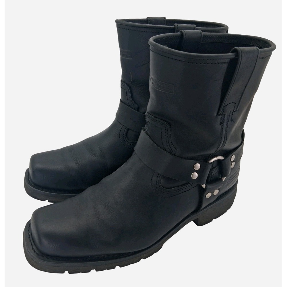 Xelement Boots Mens Size 13 Black Leather Biker Harness Mid Calf Moto LU1436